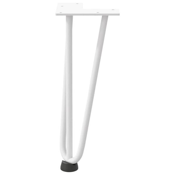 Haarnadelbeine für Couchtisch 4 Stk. Weiß 30 cm Massivstahl