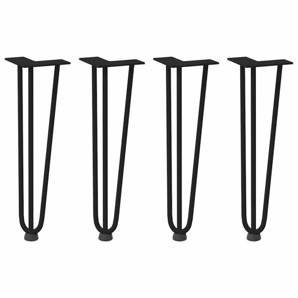 Haarnadelbeine für Couchtisch 4 Stk. Schwarz 42 cm Massivstahl