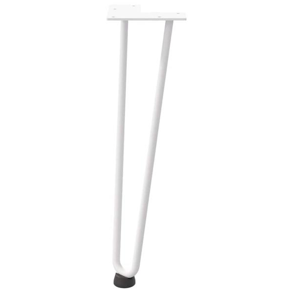 Haarnadelbeine für Couchtisch 4 Stk. Weiß 42 cm Massivstahl