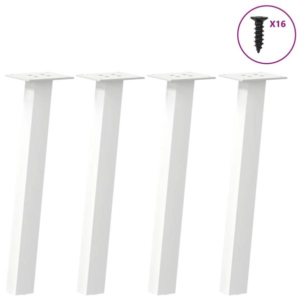 ARDEBO.de - Couchtischbeine 4 Stk. Weiß 42 cm Stahl