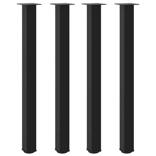 Bartischbeine 4 Stk. Schwarz 110-112 cm Stahl