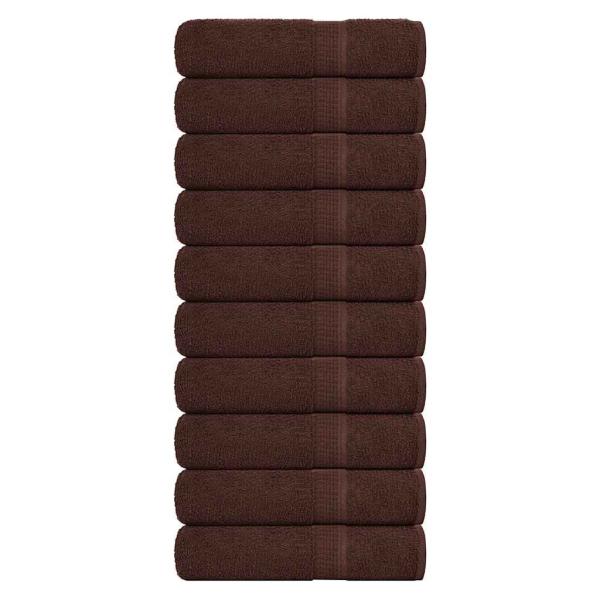 ARDEBO.de - Badetücher FROGN 10 Stk. Braun 100x150 cm 360 g/m²