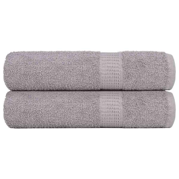 ARDEBO.de - Badetücher FROGN 2 Stk. Grau 100x150 cm 360 g/m²