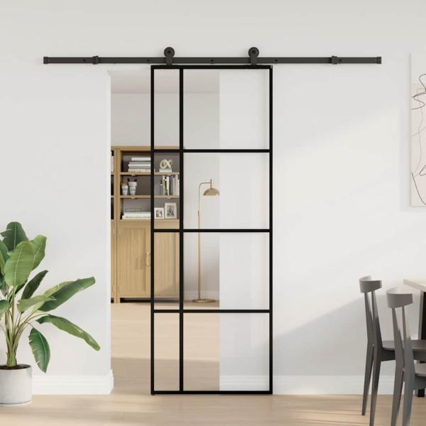 ARDEBO.de - Schiebetür mit Beschlag 76x205 cm ESG-Glas & Aluminium