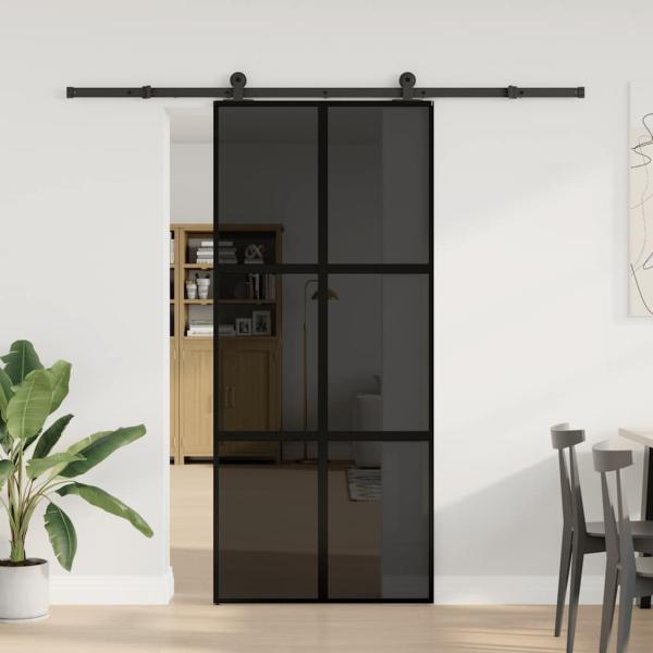 ARDEBO.de - Schiebetür mit Beschlag 90x205 cm Hartglas & Aluminium
