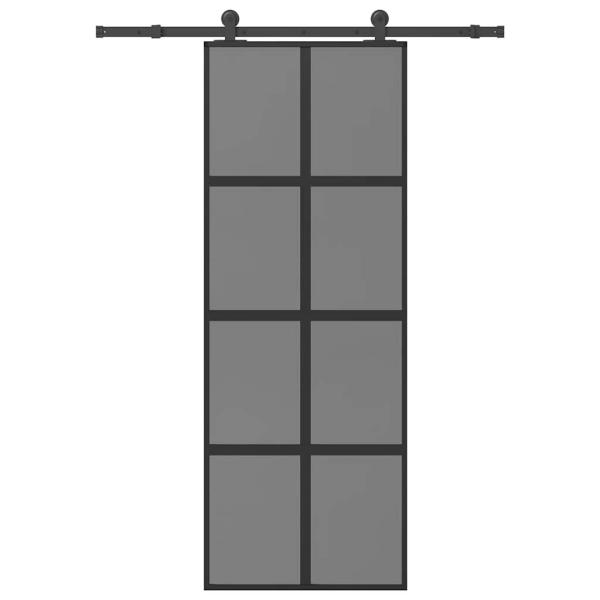 ARDEBO.de - Schiebetür mit Beschlag 76x205 cm Hartglas & Aluminium