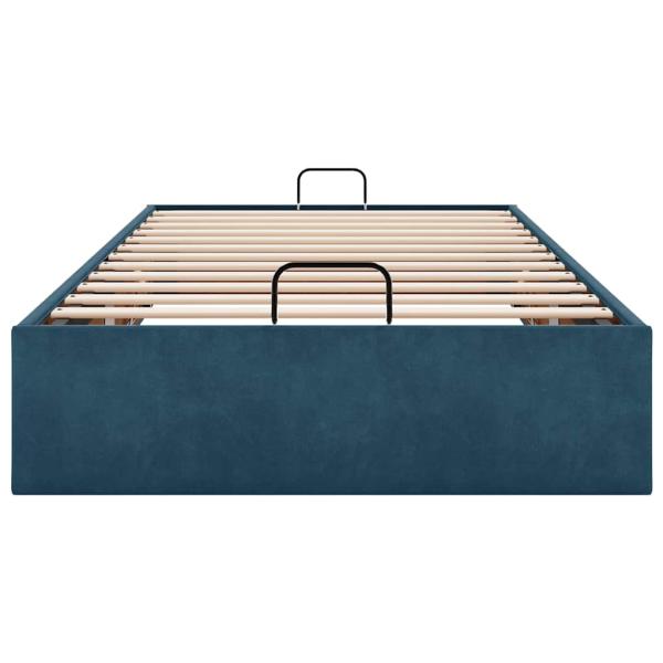 Ottoman-Bett ohne Matratze Dunkelblau 90x190 cm Samt