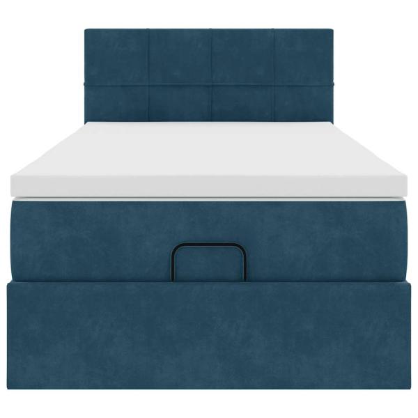 Ottoman-Bett mit Matratze Dunkelblau 90x190 cm Samt