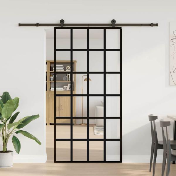ARDEBO.de - Schiebetür mit Beschlag 102x205 cm ESG-Glas & Aluminium