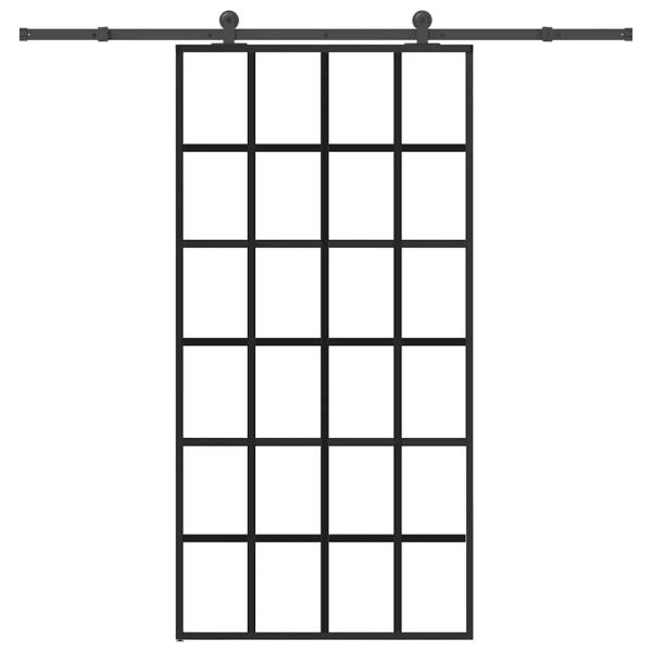 Schiebetür mit Beschlag 102x205 cm ESG-Glas & Aluminium