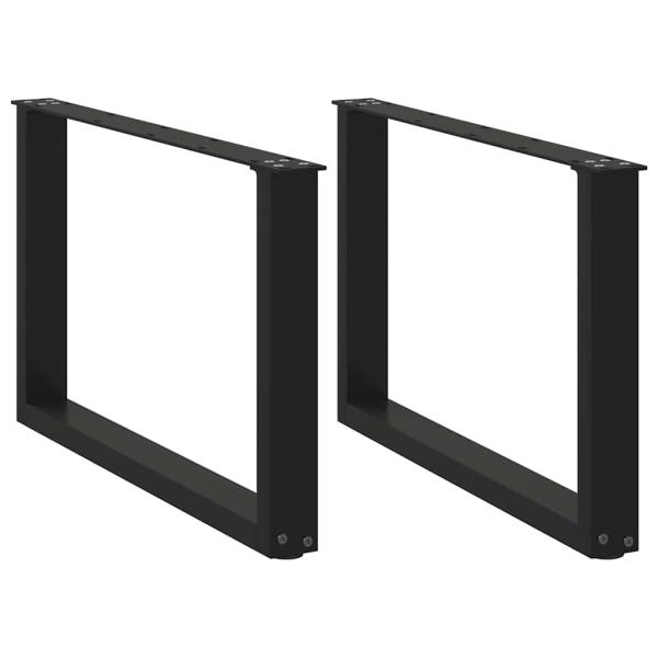 ARDEBO.de - Couchtischbeine U-Form 2 Stk. Schwarz 60x(42-43) cm Stahl