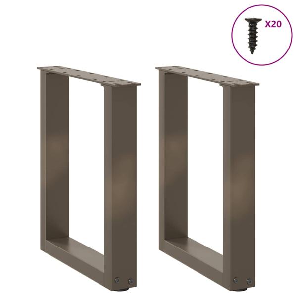 Couchtischbeine U-Form 2 Stk. Naturstahl 38x(42-43) cm Stahl