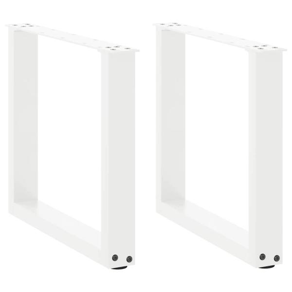 ARDEBO.de - Couchtischbeine U-Form 2 Stk. Weiß 50x(42-43) cm Stahl