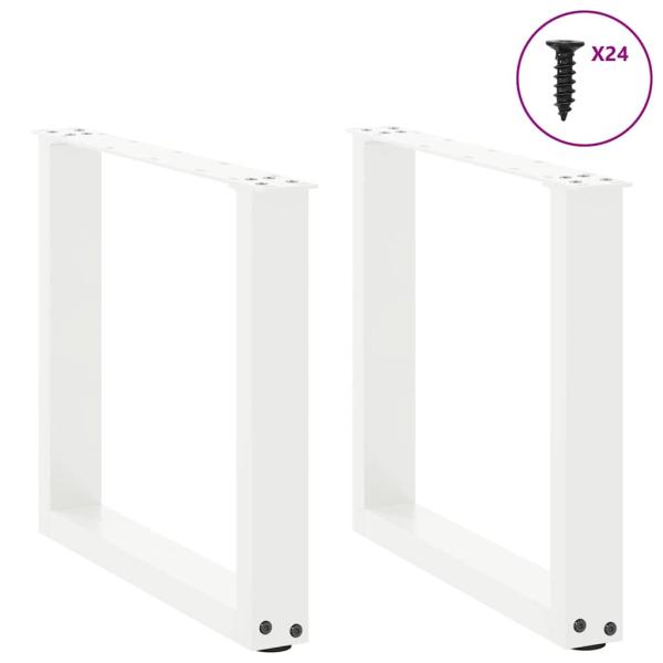 Couchtischbeine U-Form 2 Stk. Weiß 50x(42-43) cm Stahl