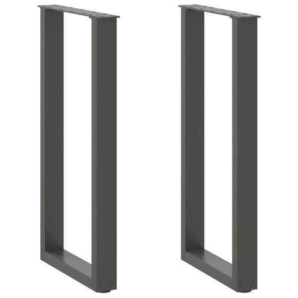 ARDEBO.de - Konsolentischbeine U-Form 2 Stk. Anthrazit 38x(72-73) cm Stahl