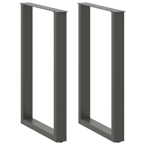 ARDEBO.de - Bartischbeine U-Form 2 Stk. Anthrazit 60x(90-91) cm Stahl