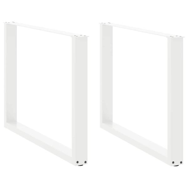 ARDEBO.de - Esstischbeine U-Form 2 Stk. Weiß 100x(72-73) cm Stahl