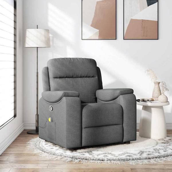 ARDEBO.de - Massagesessel Dunkelgrau Stoff