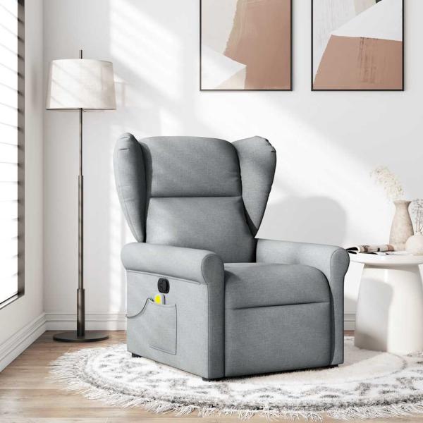 ARDEBO.de - Massagesessel Hellgrau Stoff