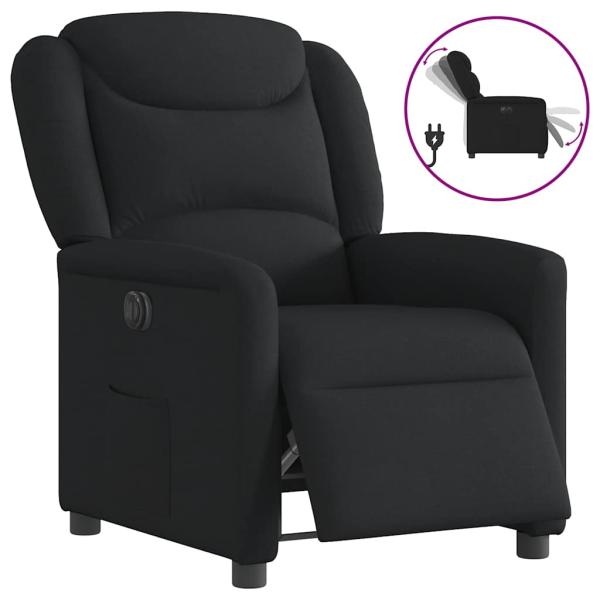 ARDEBO.de - Relaxsessel Elektrisch Schwarz Stoff