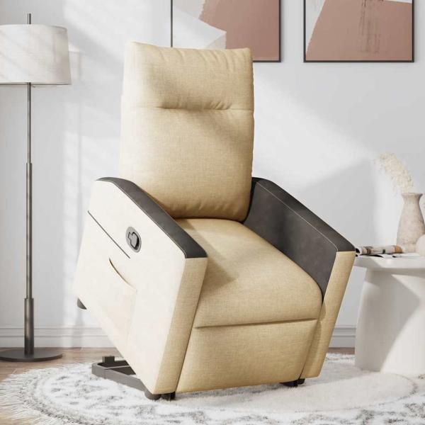 ARDEBO.de - Relaxsessel mit Aufstehhilfe Creme Stoff