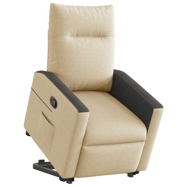 Relaxsessel mit Aufstehhilfe Creme Stoff