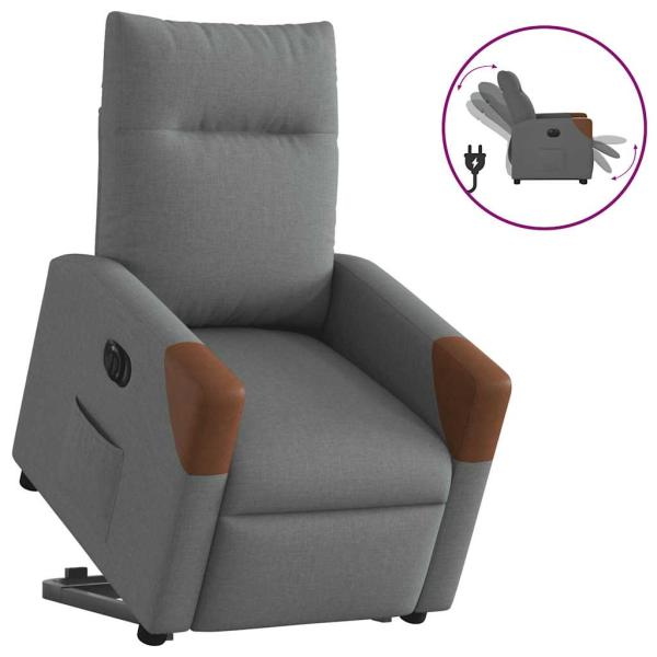 ARDEBO.de - Relaxsessel mit Aufstehhilfe Elektrisch Dunkelgrau Stoff