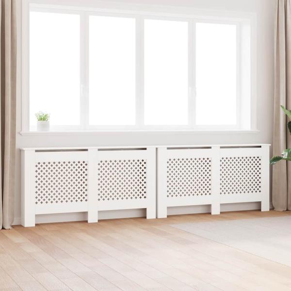 ARDEBO.de - Heizkörperverkleidungen 2 Stk. Weiß 152 x 19 x 81,5 cm MDF