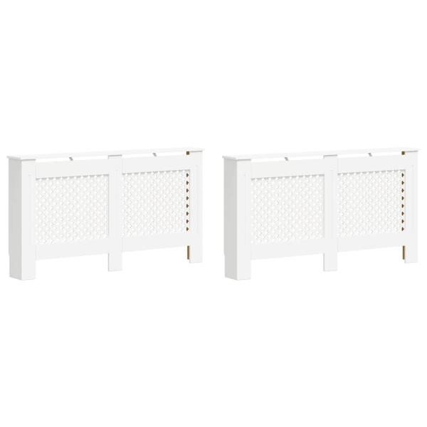 Heizkörperverkleidungen 2 Stk. Weiß 152 x 19 x 81,5 cm MDF