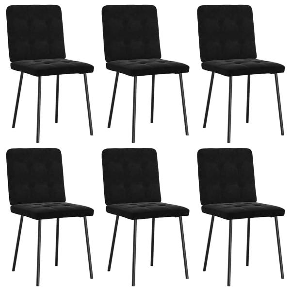 ARDEBO.de - Esszimmerstühle 6 Stk. Schwarz Samt