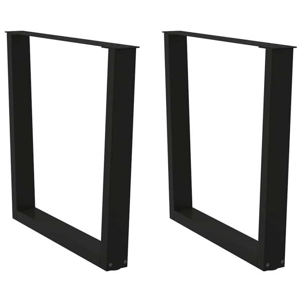 ARDEBO.de - Esstischbeine V-Form 2 Stück Schwarz 80x(72-73,3) cm Stahl