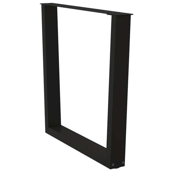 Esstischbeine V-Form 2 Stück Schwarz 80x(72-73,3) cm Stahl