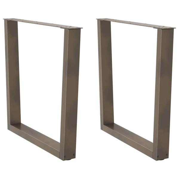 ARDEBO.de - Esstisch Beine V-Form 2 Stück Naturstahl 90x(72-73,3) cm Stahl