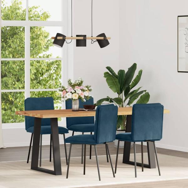 ARDEBO.de - Esszimmerstühle 4 Stk. Blau Samt