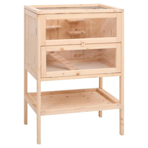 ARDEBO.de - Hamsterkäfig 55 x 40 x 80 cm Massivholz Tanne