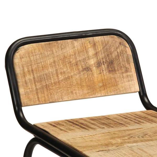 Barhocker 2 Stk. 46x35,5x70 cm Raues Mango Massivholz