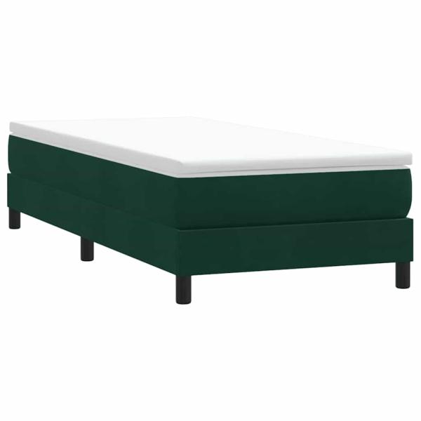 ARDEBO.de - Boxspringbett ohne Matratze Dunkelgrün 80x210 cm Samt