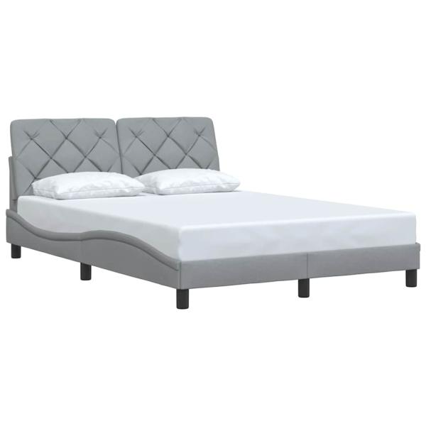 Bettgestell ohne Matratze Hellgrau 140x190 cm Stoff