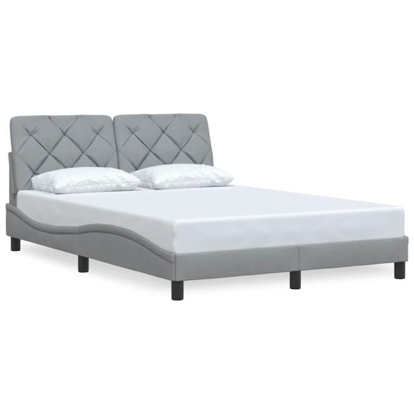 Bettgestell ohne Matratze Hellgrau 140x190 cm Stoff