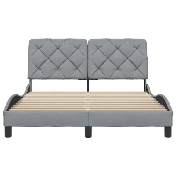 Bettgestell ohne Matratze Hellgrau 140x190 cm Stoff