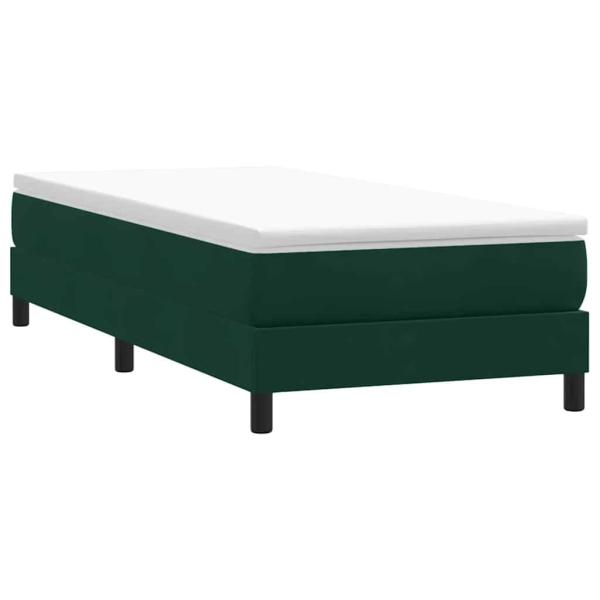 Boxspringbett mit Matratze Dunkelgrün 80x220 cm Samt