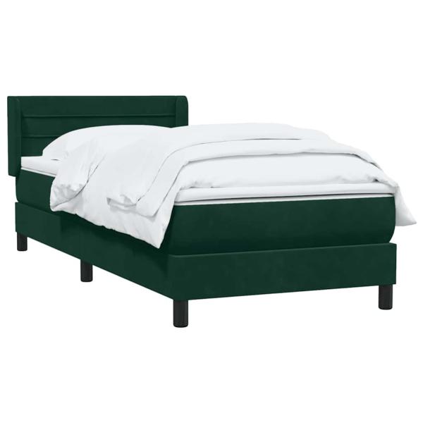 Boxspringbett mit Matratze Dunkelgrün 80x220 cm Samt