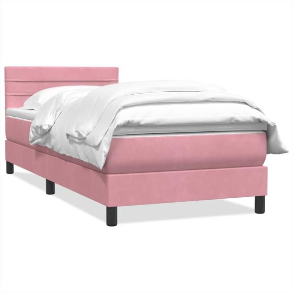 Boxspringbett mit Matratze Rosa 80x220 cm Samt