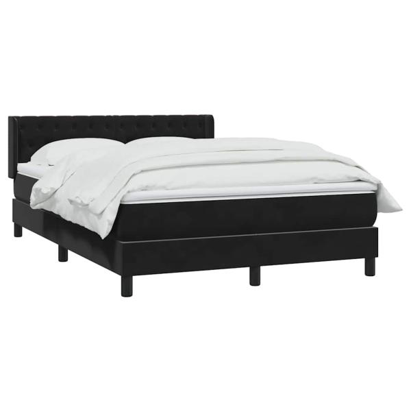 Boxspringbett mit Matratze Schwarz 160x210 cm Samt
