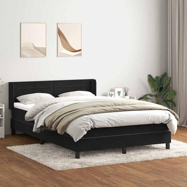 ARDEBO.de - Boxspringbett mit Matratze Schwarz 160x210 cm Samt