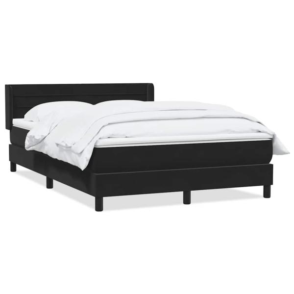 Boxspringbett mit Matratze Schwarz 160x210 cm Samt