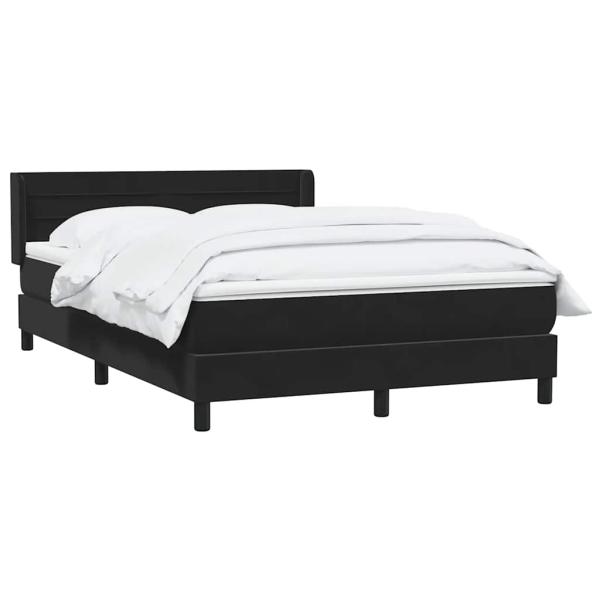 Boxspringbett mit Matratze Schwarz 160x210 cm Samt