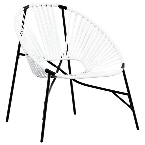 Gartenstuhl-Set 3-tlg. Schwarz und Wei? Poly Rattan