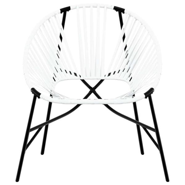 Gartenstuhl-Set 3-tlg. Schwarz und Wei? Poly Rattan