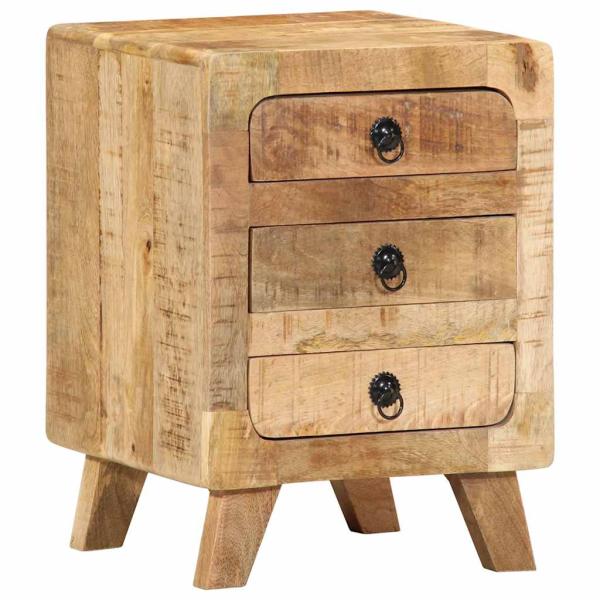 ARDEBO.de - Nachttisch 37x32x50 cm Raues Massivholz Mango